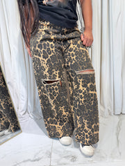 Leopard Fever Distressed Denim