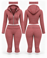 Perfect Form 3-Piece Capri Set | Cherry