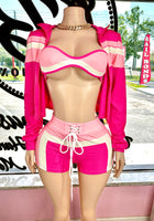 Load image into Gallery viewer, Bad Little Vibe 3Pc Set Pink
