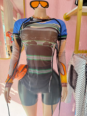 Set it off Mesh Top