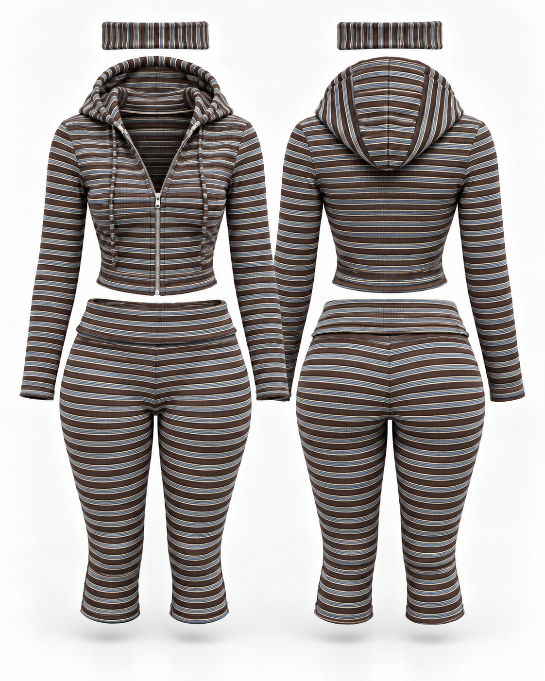 Perfect Form 3-Piece Capri Set | Mocha