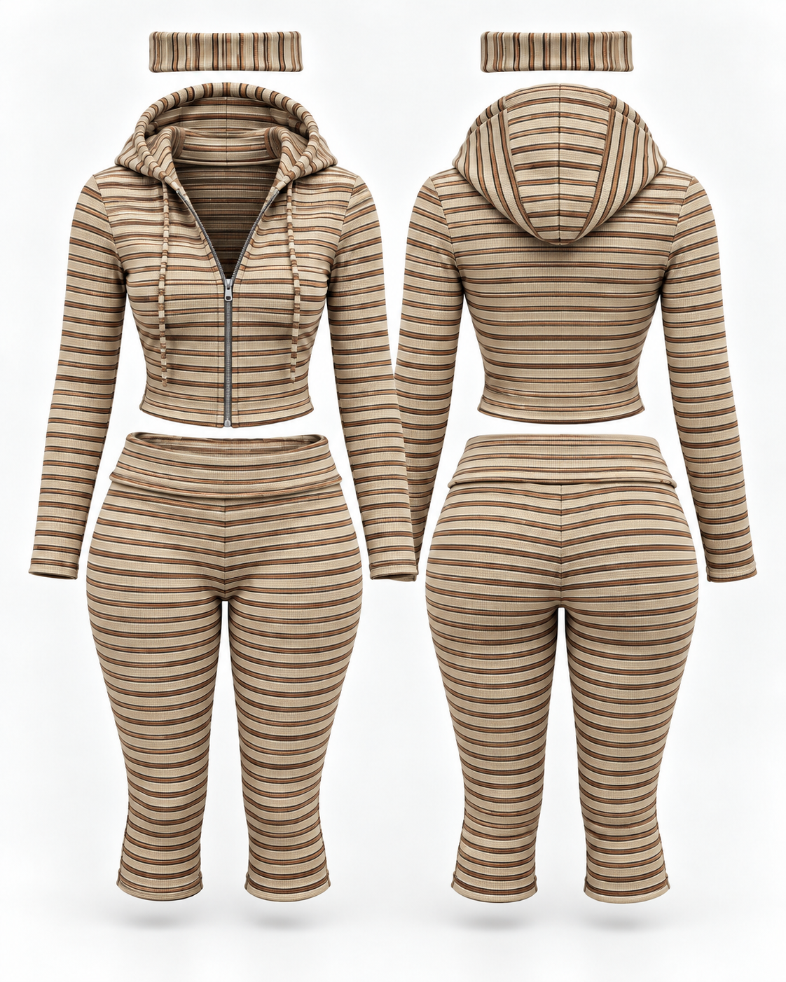 Perfect Form 3-Piece Capri Set | Vanilla Chai